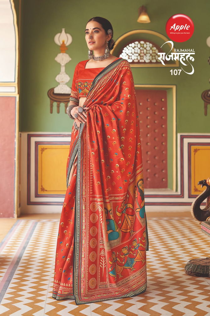 Rajmahal Vol 1 By Apple Kozi Silk Kalamkari Printed Sarees Wholesale Online